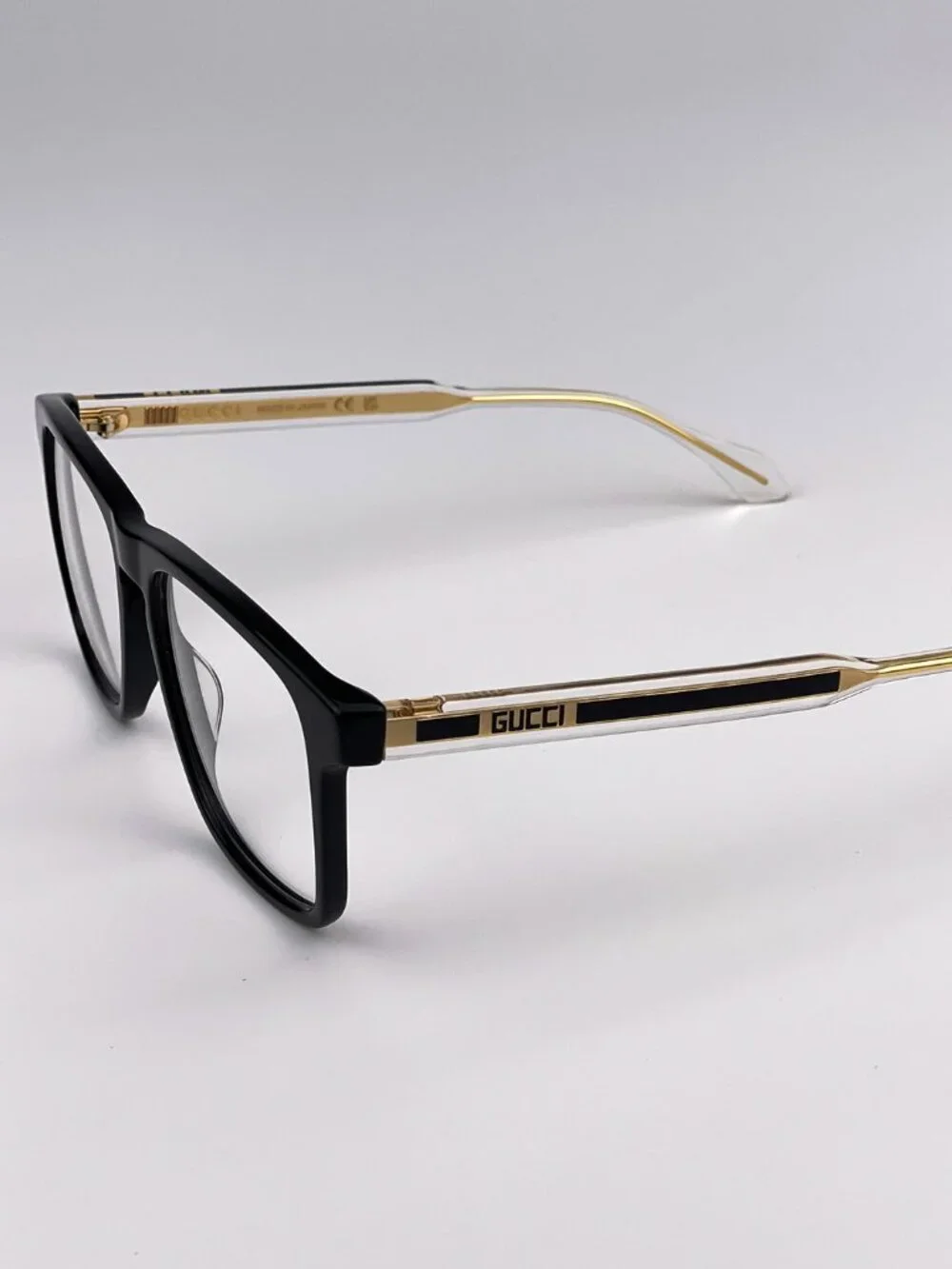 GUCCI GG0561ON 001 BLACK CRYSTAL SQUARE EYEGLASSES